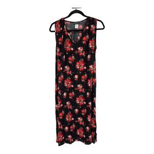 CENY Dress sleeveless v neck sleeveless floral black X-Small XS